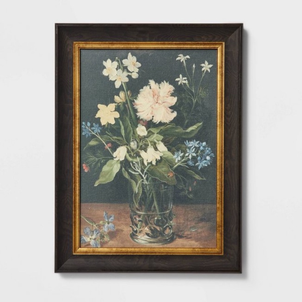 STUDIO MCGEE NWT floral cotton canvas framed wall art -12x16